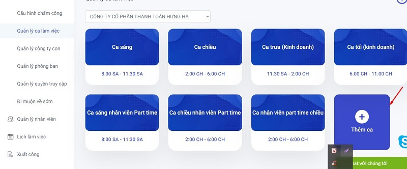 Thêm ca làm việc