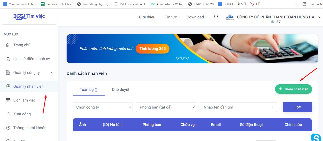 Cách sử dụng chức năng quản lý nhân viên trên ứng dụng chấm công nhân viên khuôn mặt