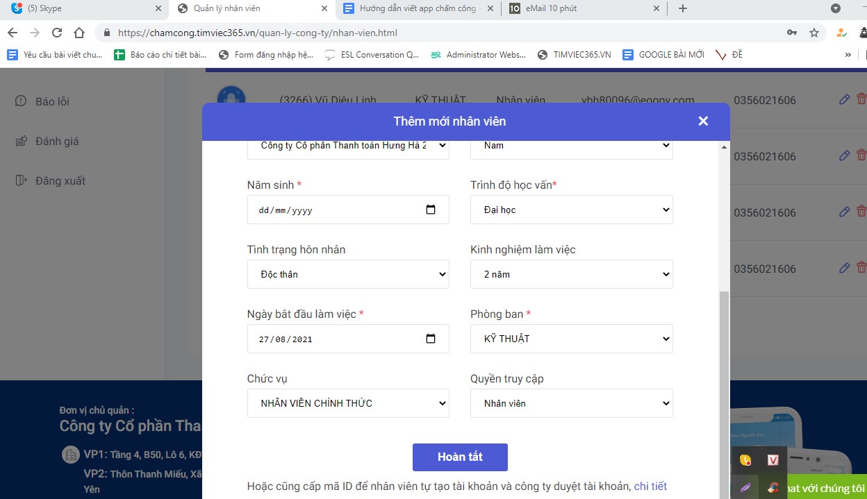 Cách sử dụng chức năng quản lý nhân viên trên ứng dụng chấm công nhân viên khuôn mặt